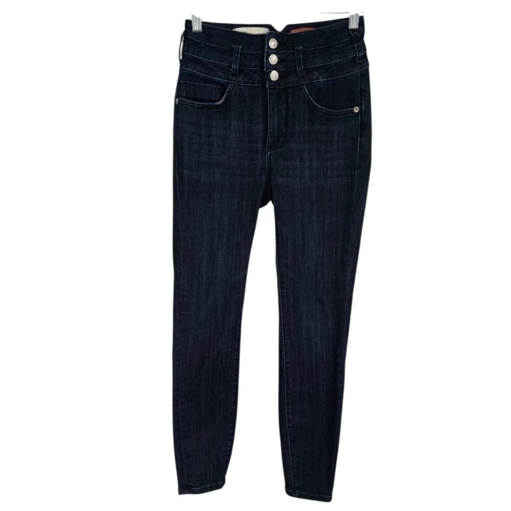Anthropologie Pilcro Womens Blue Denim High Rise Skinny‎ Jeans Dark Wash Size 26